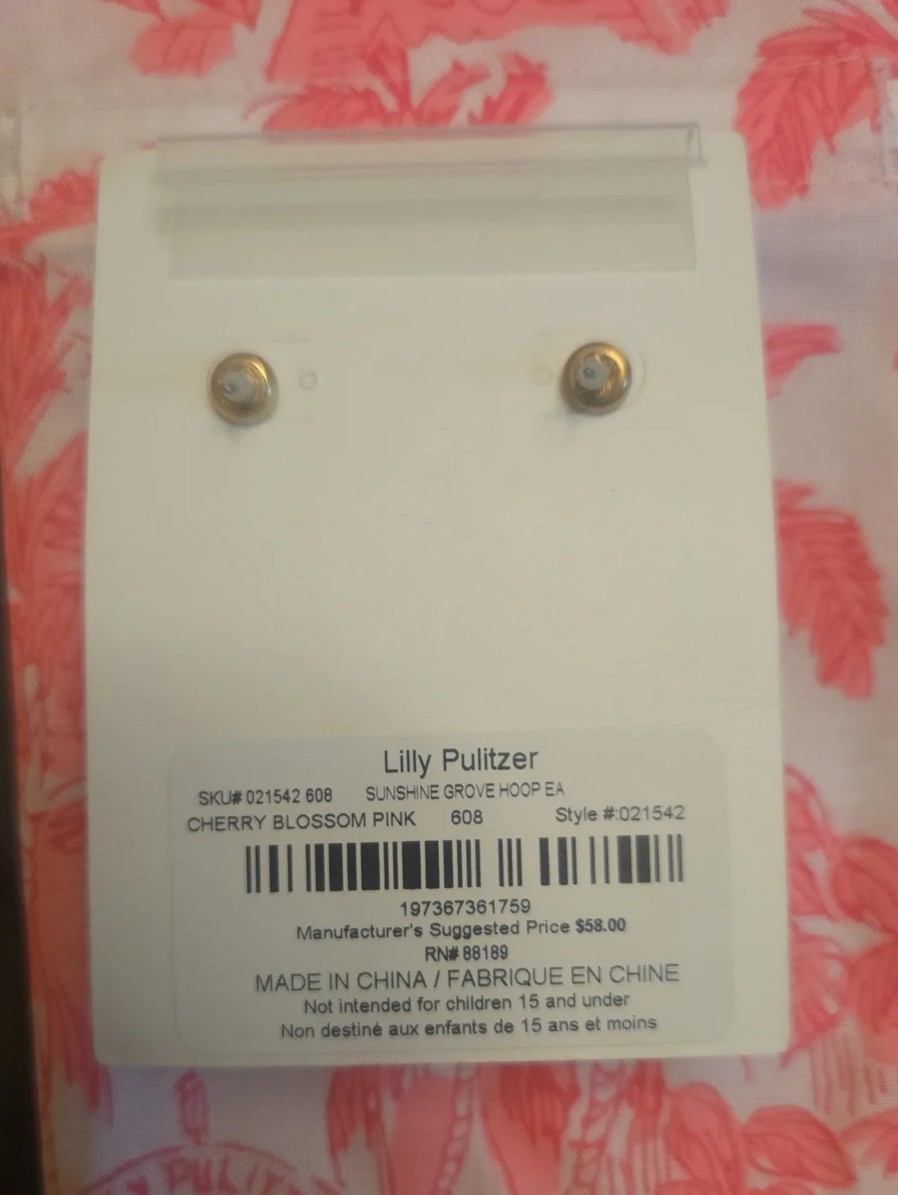 Lilly Pulitzer Sunshine Grove Hoop Earrings